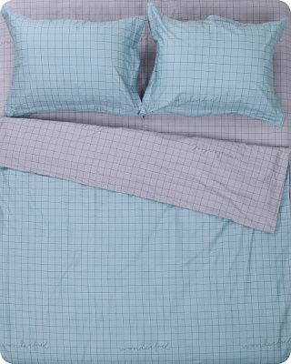 Комплект постільної білизни Ломбардія 1,5 сірий із блакитним Homeline