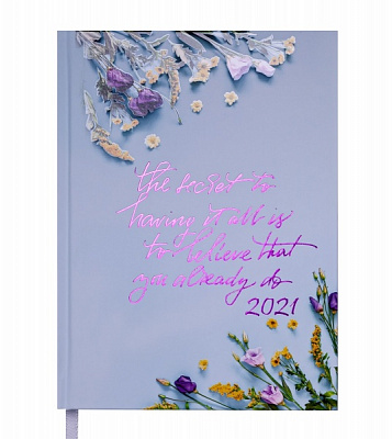 Щоденник датований Pretty блакитний лінія Buromax Bravo A5 2021 BM.2184-14