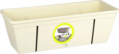 Ящик балконный с креплением Sanja IPPI Анверсо лен прямоугольный 15,8л молочный 