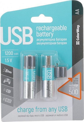 Батарея акумуляторна ColorWay UBAA-02 AA 2 шт. (CW-UBAA-02)