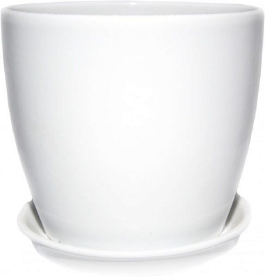 Горщик керамічний Сонет преміум круглий 0,5л білий