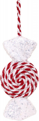 Декорация новогодняя Китай Конфета YE2934 19 см белый с красным