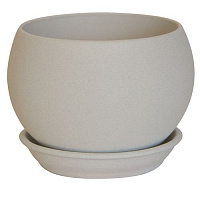 Горшок керамический Ориана-Запорожкерамика Шар крошка круглый 1,4 л белый 