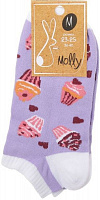 Носки женские Молли Пироженое р. 23-25 фиолетовый 