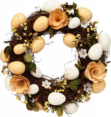 Венок из яиц и цветочков WJ19012