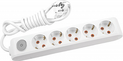 Удлинитель 16 А 230 В с заземлением 5 гн. белый 3 м 90118503 