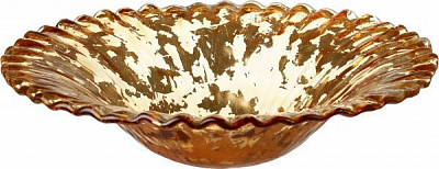 Фруктовница янтарная стеклянная Disco Costole 50 см Antonio Tammaro