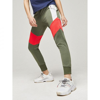 Брюки Tommy Hilfiger BLOCKED POLY PANT CUFF LOGO S10S100254302 р. M оливковый