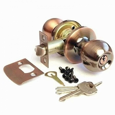 Кнобсет (ручка-засувка) Avers 6072-01 ключ-фіксатор мідний