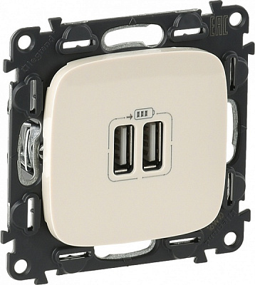 Розетка USB Legrand Allure кремовый 754996