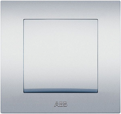 Вимикач одноклавішний ABB Cosmo без підсвітки 10 А сірий металік 619-011000-200
