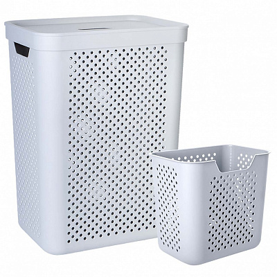 Кошик для білизни Алеана Simple з органайзером 45 л сірий