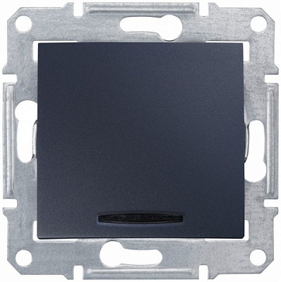 Вимикач одноклавішний Schneider Electric Sedna з підсвіткою 10 А 250В IP20 графіт