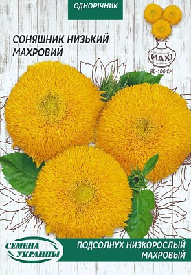 Семена Семена Украины подсолнух низкорослый Махровый (жёлтый) 10 г