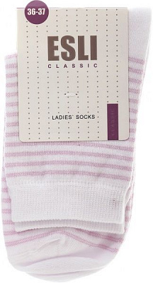 Носки Conte CLASSIC р. 23 белый с розовым 