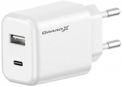 Зарядное устройство Grand-X Fast Сharge PD3.0, QС4.0, AFC, SCP, FCP 1USB+1TypeC 20W (CH-890)