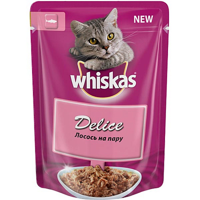 Корм Whiskas Delice лосось на пару 85 г 