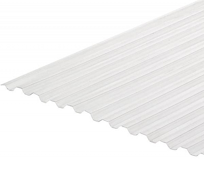 Гофрированный монолитный поликарбонат Bauglas 2000x1050мм прозрачный