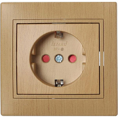 Розетка Lezard Mira 16 А 250 В дуб матовый 701-5151-124B
