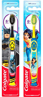 Детская зубная щетка Colgate Бэтмен /Чудо-девушка 5+ в ассортименте очень мягкая