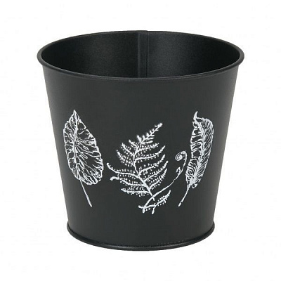 Кашпо декоративное Листья черное 2 л METID