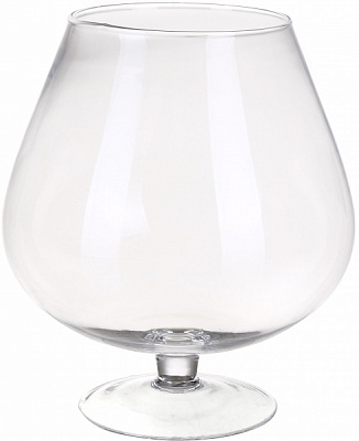 Ваза скляна прозора коньячка H245D195