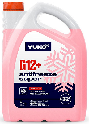 Антифриз YUKO -32 Super G12+ G12+ готовий 5л 5кг червоний (4823110404430)