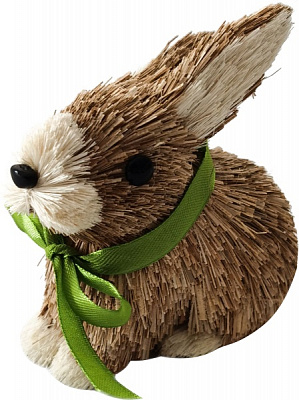 Декорация пасхальная кролик коричневый 12 см