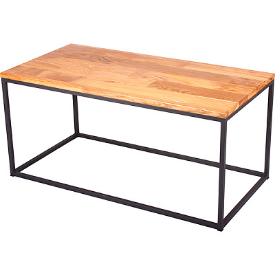 Стол журнальный Лофт черный/дуб 1000x500x450мм Метал Арт 