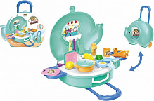 Игровой набор Shantou Кухня с набором посуды в чемодане бирюзовый OTG0907499