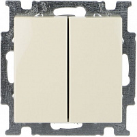 Выключатель двухклавишный ABB Basic 55 без подсветки 10 А 230В IP20 кремовый 2006/;2006/5 UC-92-507