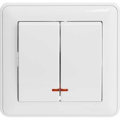 Вимикач подвійний W-59 VS516-251-18 білий