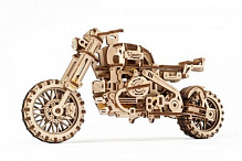 Деревянный 3D-конструктор UGEARS Мотоцикл Scrambler UGR-10 с коляской