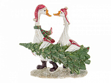 Декоративна новорічна фігура Гуси 15x15,5 см 192-193 Lefard