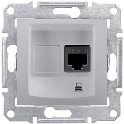 Розетка компьютерная Schneider Electric Sedna RJ45 CAT5e алюминий