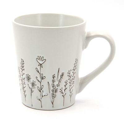 Чашка Milika Blossom WhGrey 350 мл M0420-86E-038C-1440