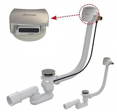 Сифон для ванны Ravak с заполнением переливом Click Clack X01440