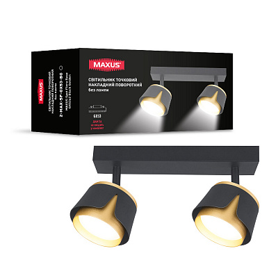 Спот Maxus Flora Base GX53 чорний із золотим 2-MAX-SF-GX53-BG