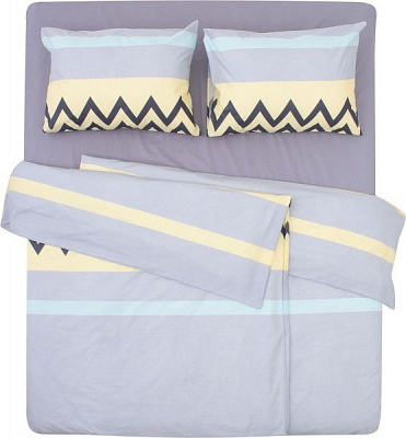 Комплект постільної білизни Yellow Zigzag сімейний різнокольоровий UP! (Underprice)