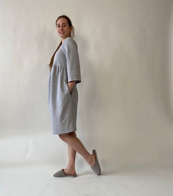 Халат домашний Flis clothes р. M серый меланж 