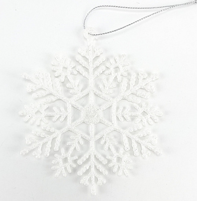 Набор новогоднего декора снежинка 3 шт 10 см белый SDK240510W