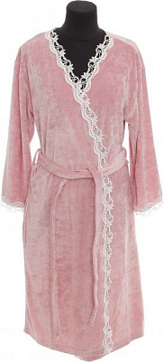 Халат домашний La Nuit Home Dantel р. XS розовый ET-416 