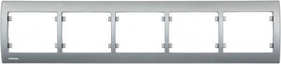 Рамка пятиместная Siemens IRIS горизонтальная сталь нептун G-S18005-AN
