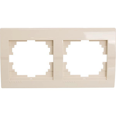 Рамка двухместная Lezard DERIY горизонтальная кремовый 702-0300-147