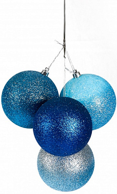 Шар новогодний Контраст 100 мм синий 7770