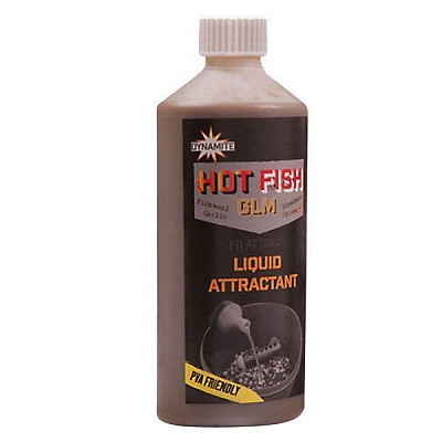 Ликвид Dynamite Baits HOT FISH & GLM LIQUID ATTRACTANT - 500ML рыба