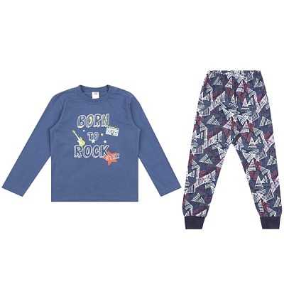 Пижама детская для мальчиков Funtime р.92 синий с принтом 