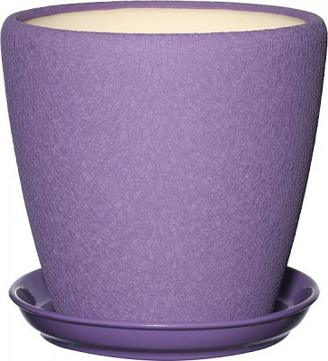 Горшок керамический Ориана-Запорожкерамика Грация №2 шелк сиреневый круглый 4,5л сиреневый (056-2-080) 