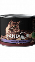 Корм для котів похилого віку LANDOR Senior&Adult Телятина та оселедець 200 г