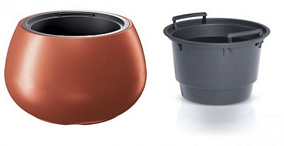 Горшок для цветов Prosperplast HEOS 370х230 мм круглый бронзовый 